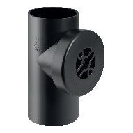 Geberit PE Reinigungsstueck 90Grad runde Serviceoeffnung DN90 EPDM Dichtung PP Kappe 366451161