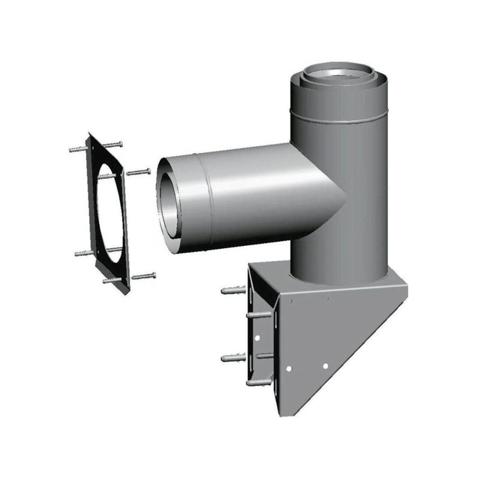 Wolf Außenwandkonsole DN80/125 Edelstahl PP Abgasleitung Fassade 2651682