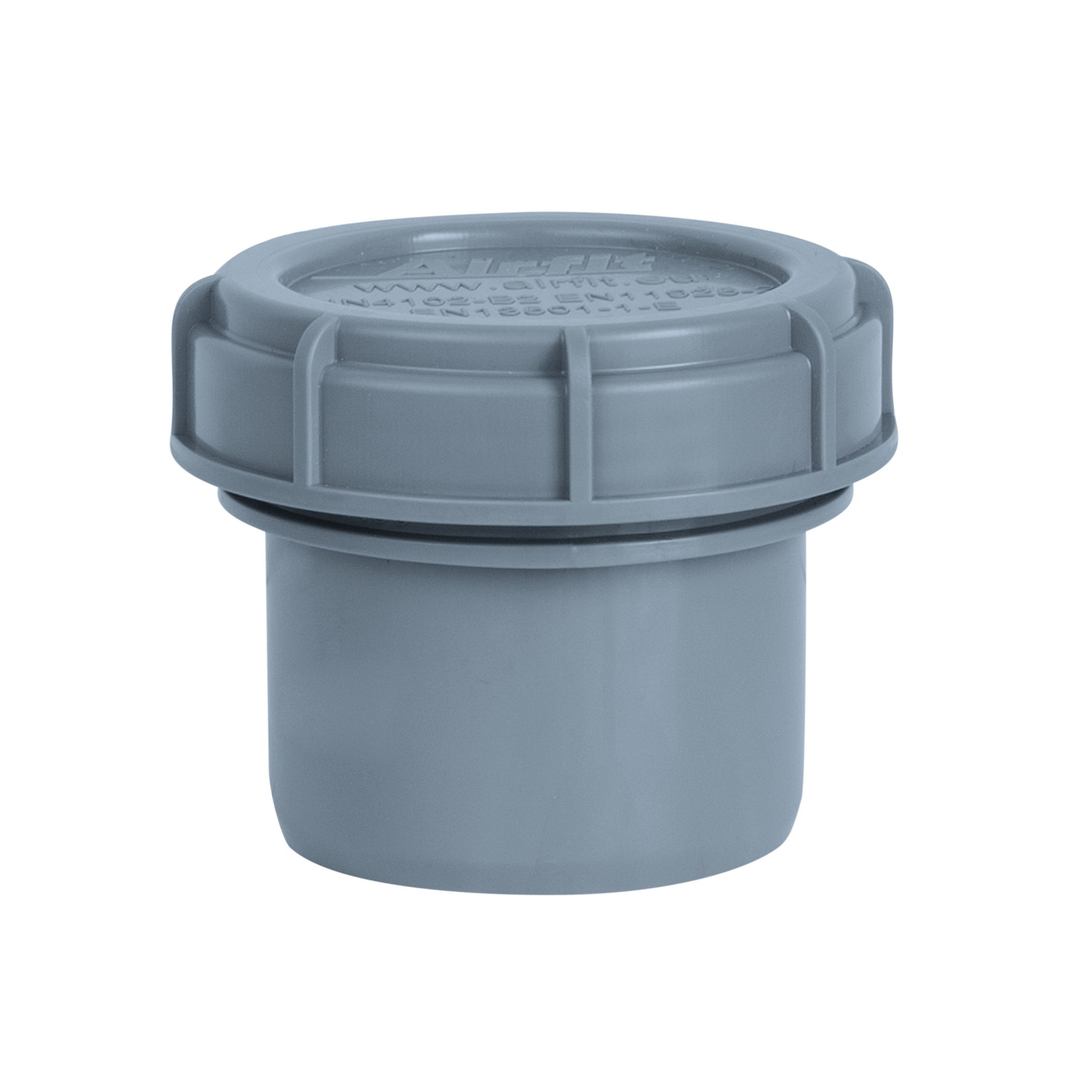 Airfit Endstopfen DN 50 Schraubverschlusskappe grau schalloptimiert PP 51050ES