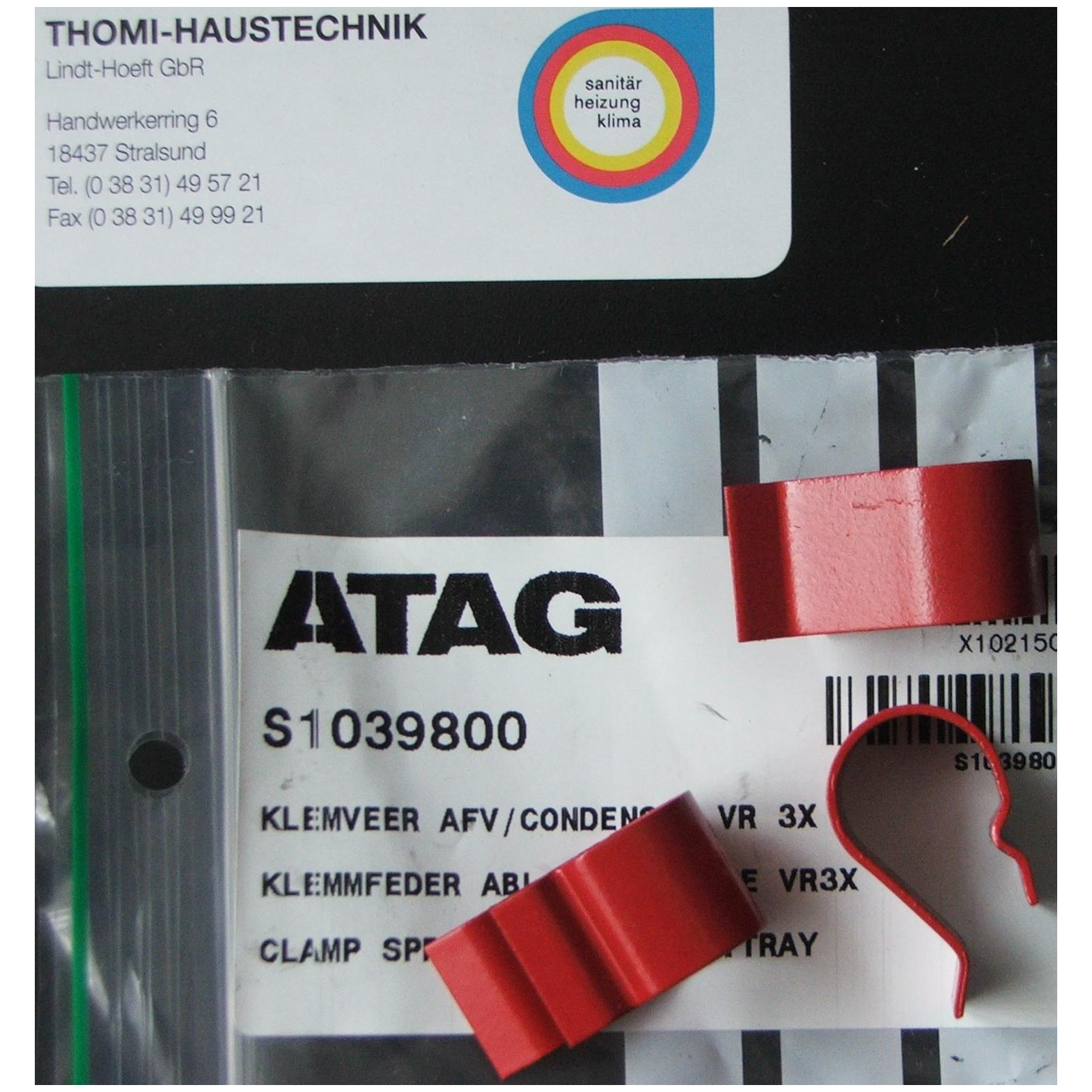 ATAG Klemmfeder Rauchgassammelschale Ersatzteil S1039800 0.75kg