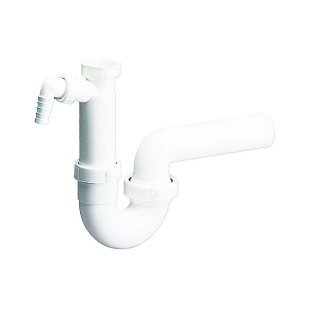 DALLMER Geruchverschluss Roehren-Siphon 100-1 DN 40-50 1-1-2-Zoll Waschgeraete-Anschluss Polypropylen 020239