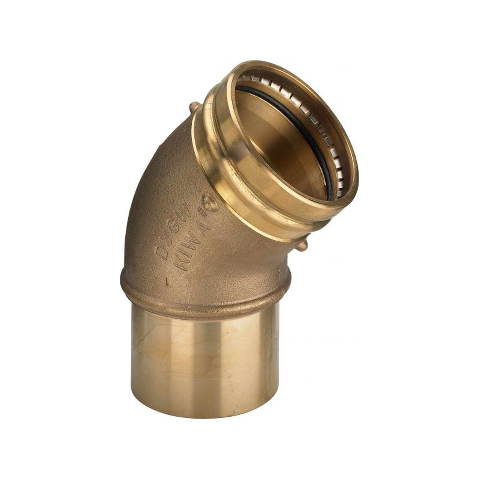 Viega Sanpress XL-Bogen 76,1 mm 45 Grad SC-Contur Rotguss Pressanschluss EPDM Schneidring 353681 Bogen SANPRESS 45 Grad IxA 2226.1 XL 353698, 88,9mm aus Rotguss
