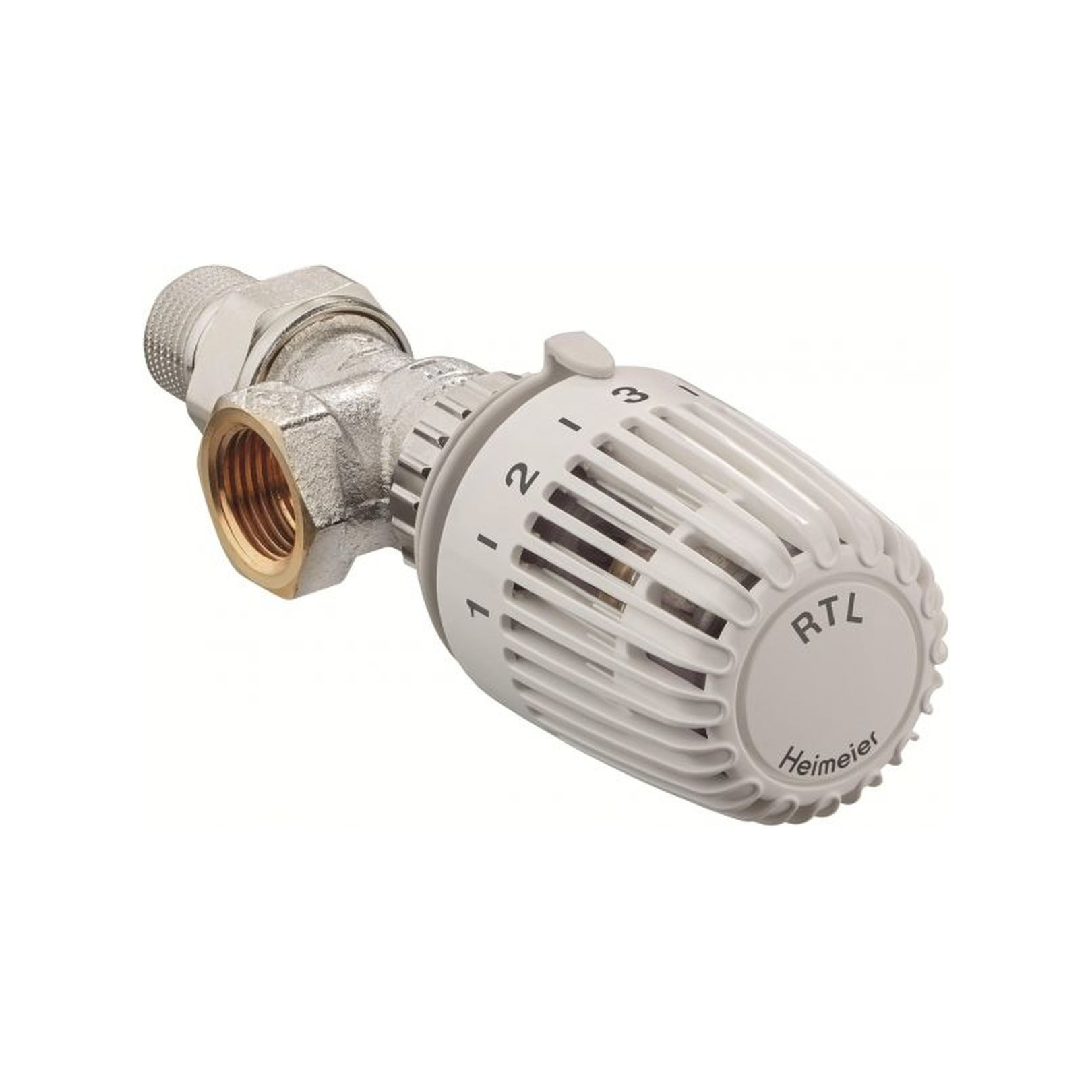 Heimeier Rücklauftemperaturbegrenzer 1/2 Zoll Eckform Rotguss vernickelt Thermostat 9173-02.800