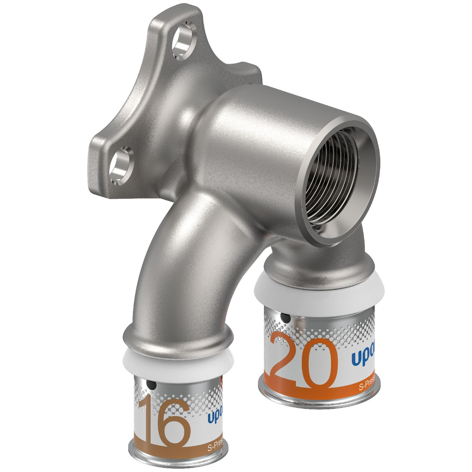 Uponor S-Press PLUS U-Wandscheibe Pressfitting 16mm DN15 20mm IG Edelstahlpresshülse DVGW 1070632