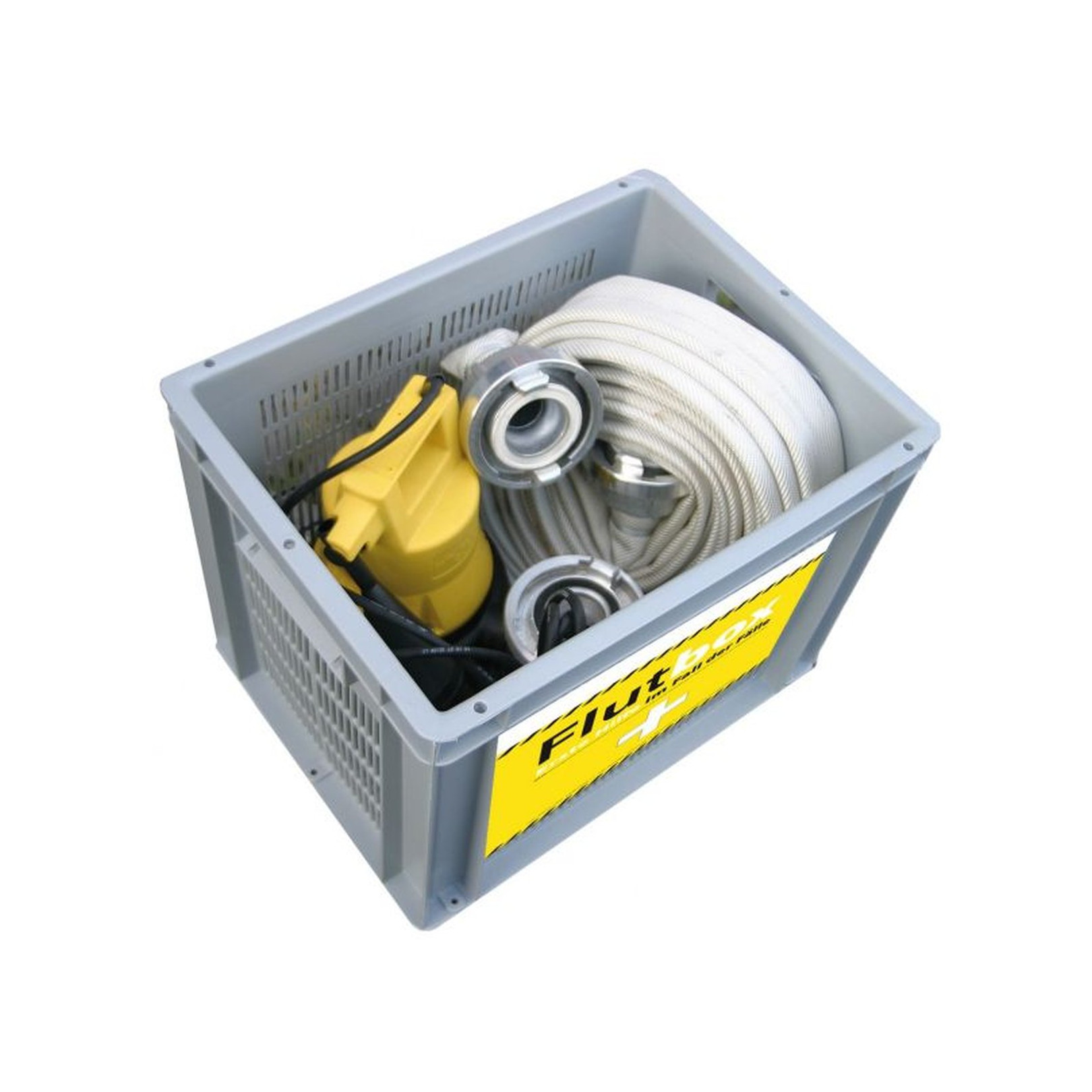 Jung Flutbox Kellerentwässerung U5KS Pumpe 12.5m Feuerwehrschlauch C-Kupplung JP09479