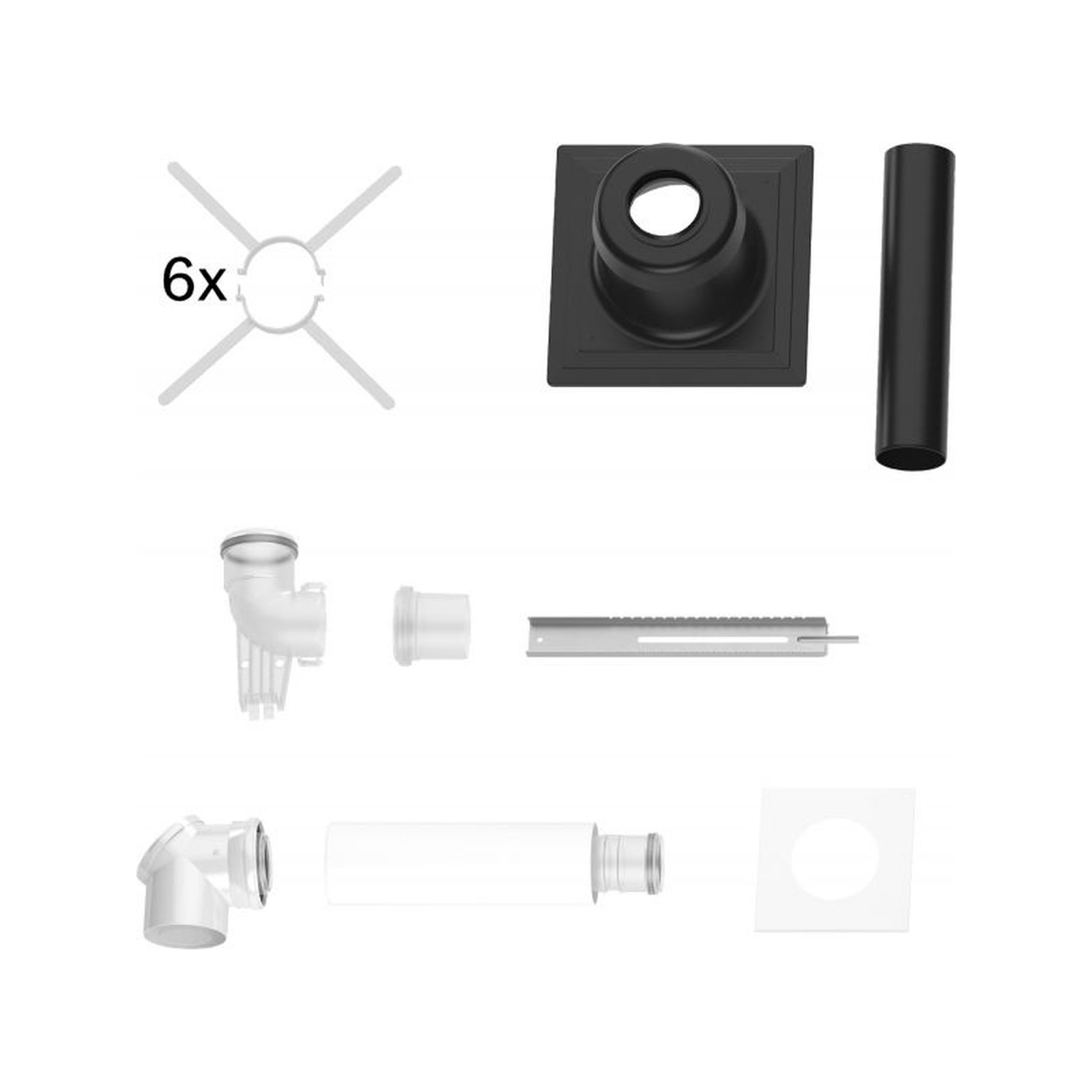 Bosch Abgaszubehör FC-Set80-C93x Grundbausatz 80/125 Kunststoff Schacht oben 7738112544