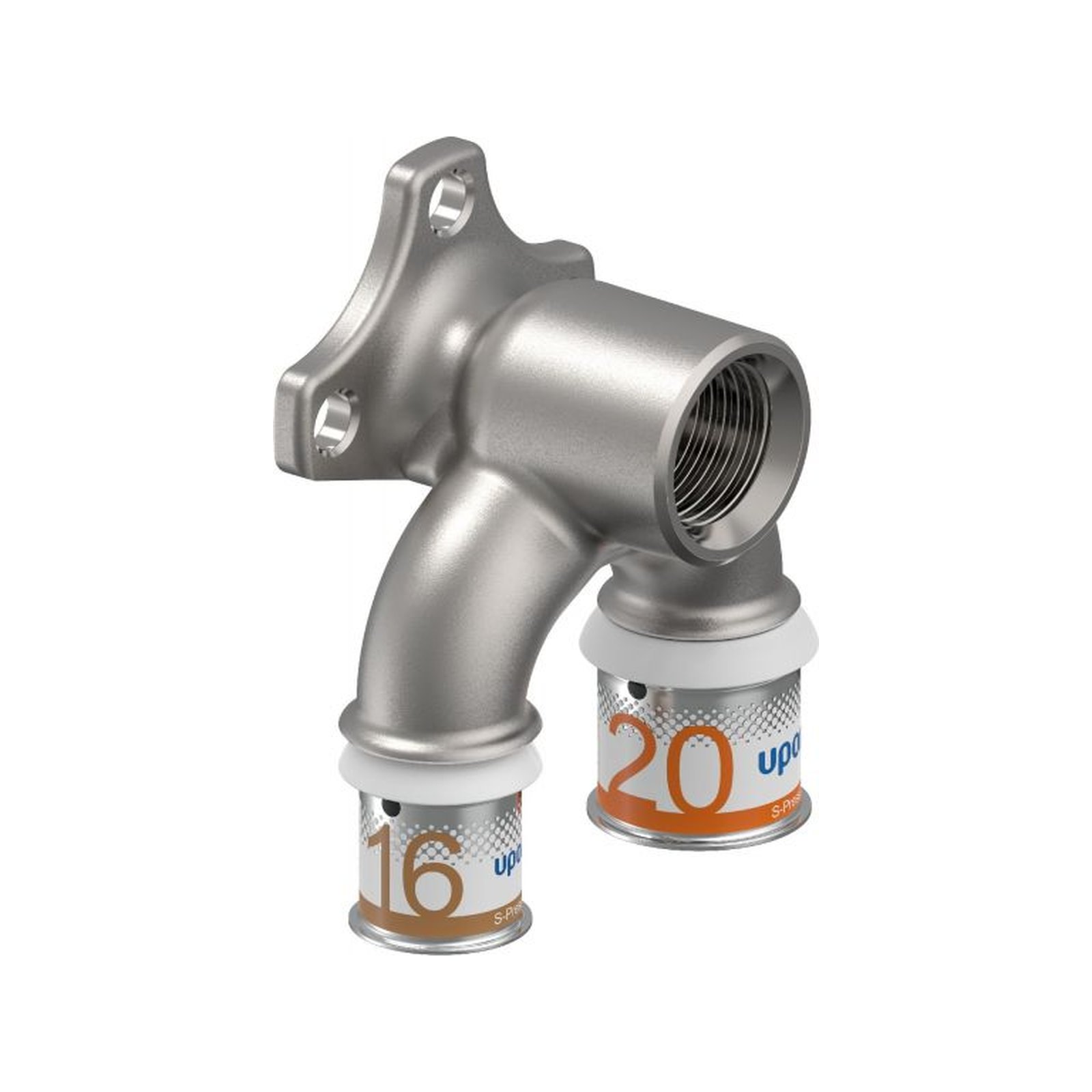 Uponor S-Press PLUS U-Wandscheibe Pressfitting 16mm DN15 20mm IG Edelstahlpresshülse DVGW 1070632