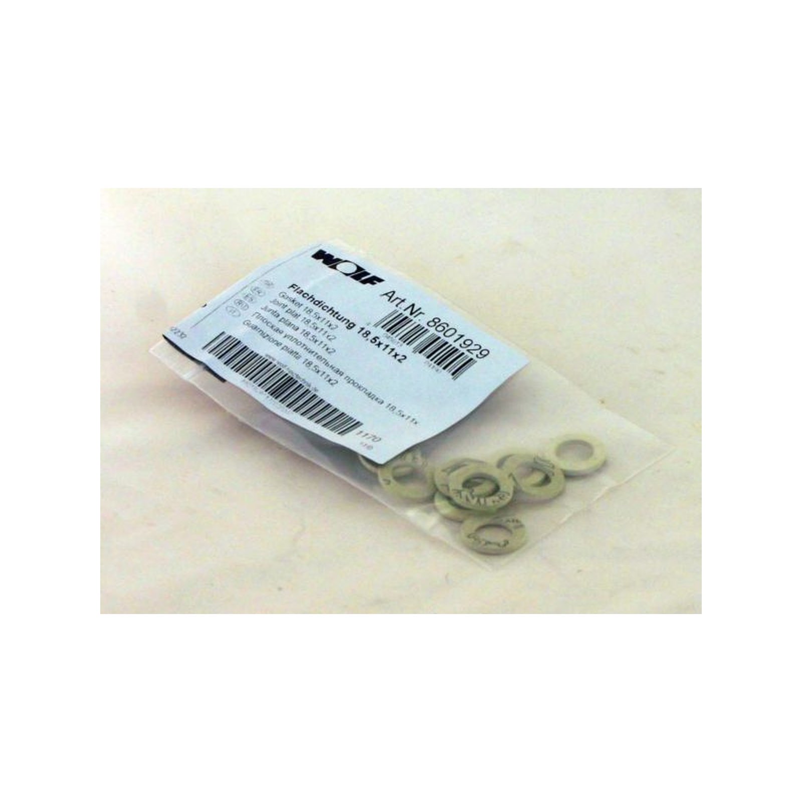WOLF Flachdichtung D18,5x11x2 1/2 Zoll Satz 10 Stück Hersteller-Artikelnummer 8601929