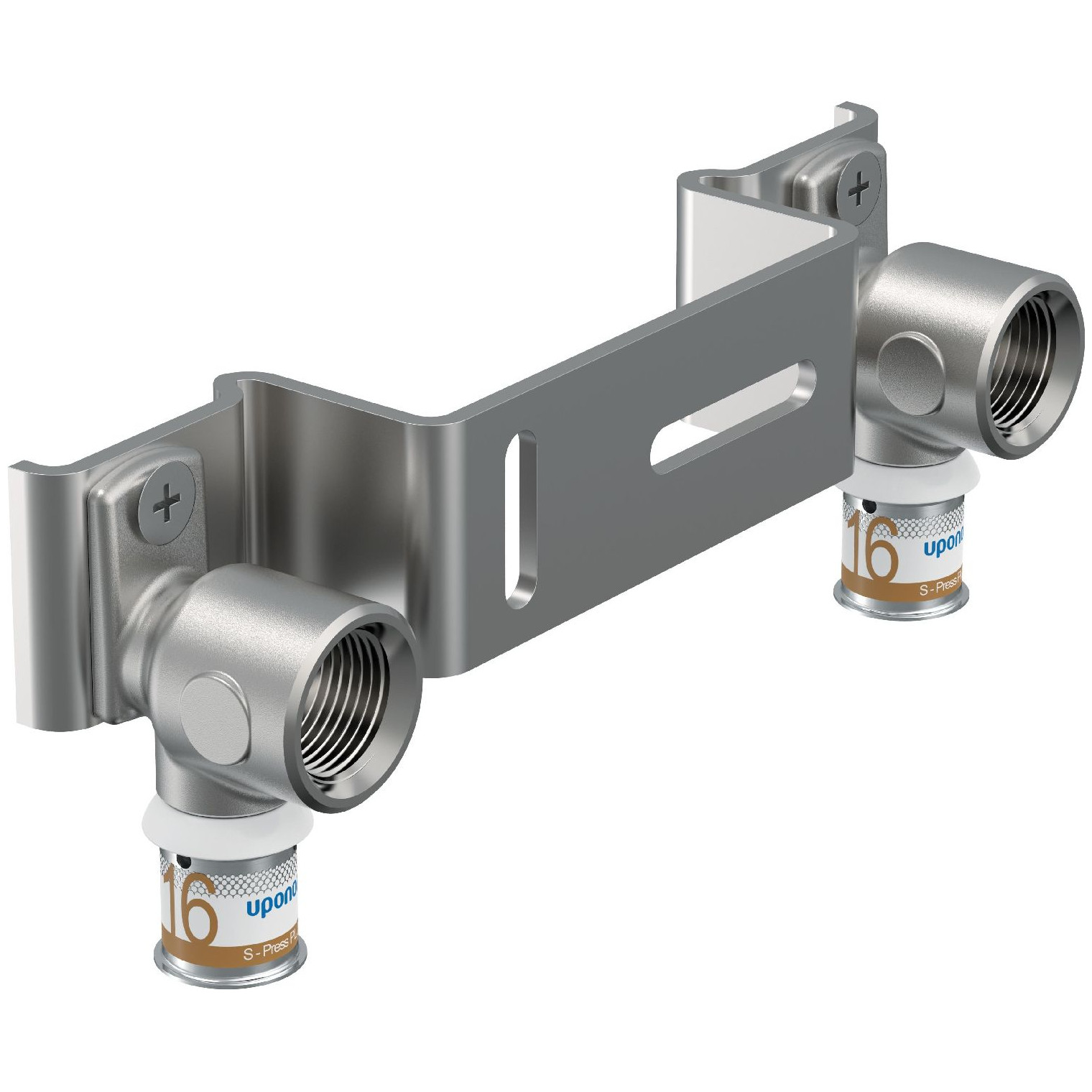 Uponor S-Press PLUS Montageeinheit Gemini 16mm DN15 IG c/c150mm Edelstahlpresshülse 1070664