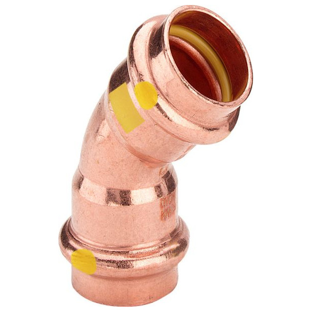 Viega Pressfitting Bogen Profipress-G 2626 12mm 45 Grad Kupfer Gas SC-Contur HNBR 346898
