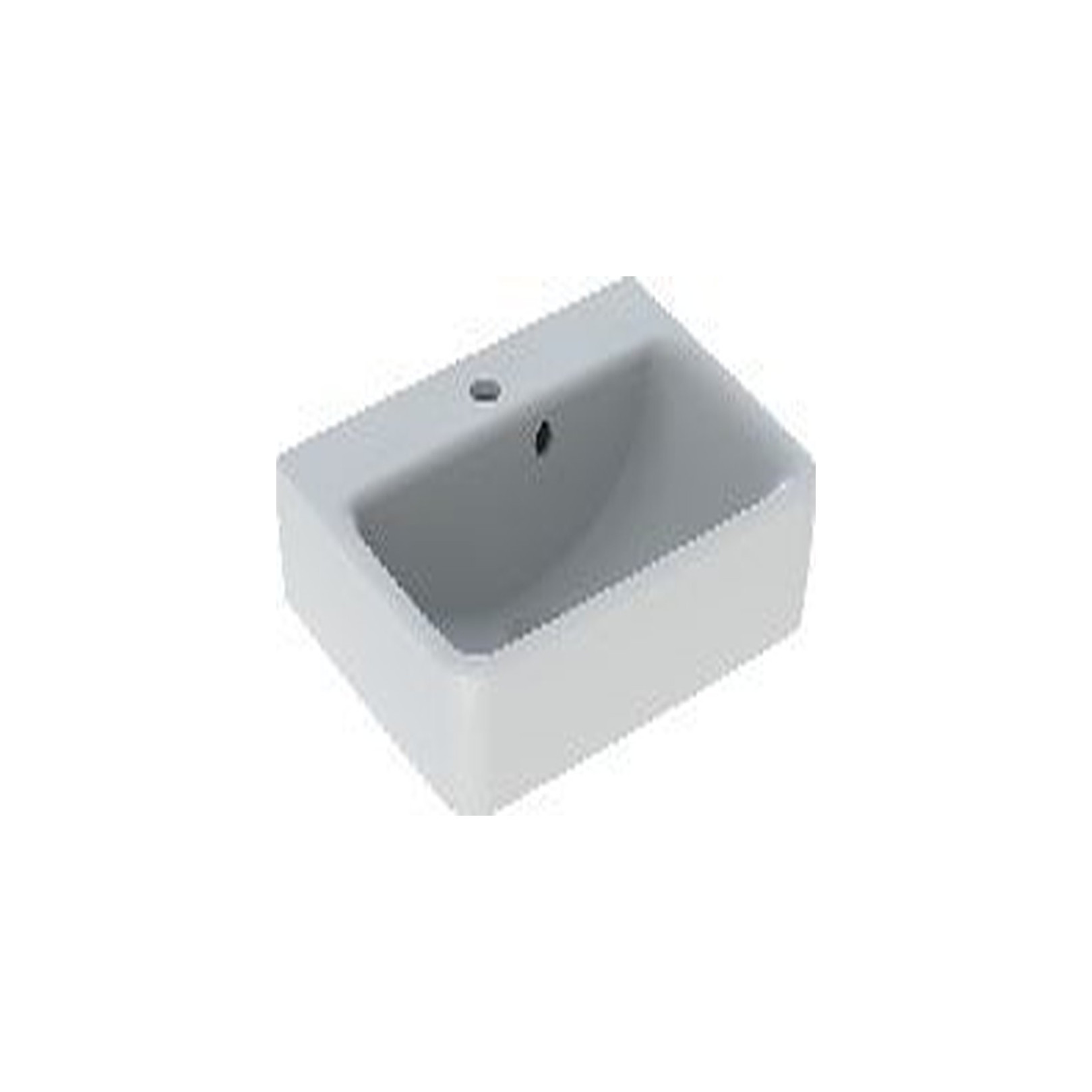 Geberit Handwaschbecken Renova Plan 501628001 50x38cm Sanitärkeramik weiß asymmetrischer Überlauf mittiges Hahnloch