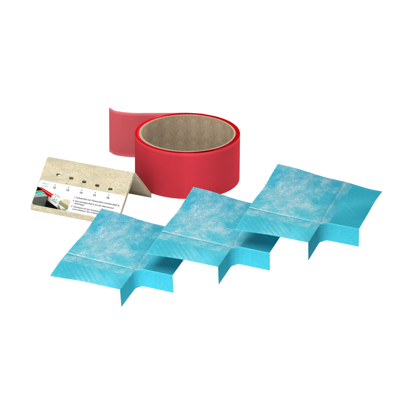 MEPA Ergänzungsset Aquaproof 3D Wannendichtband L-Ecken Trennband Markierungswerkzeug 180048