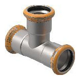 Geberit Pressfitting T-Stück Mapress Therm d22-22-22 Edelstahl CIIR Pressindikator 43004