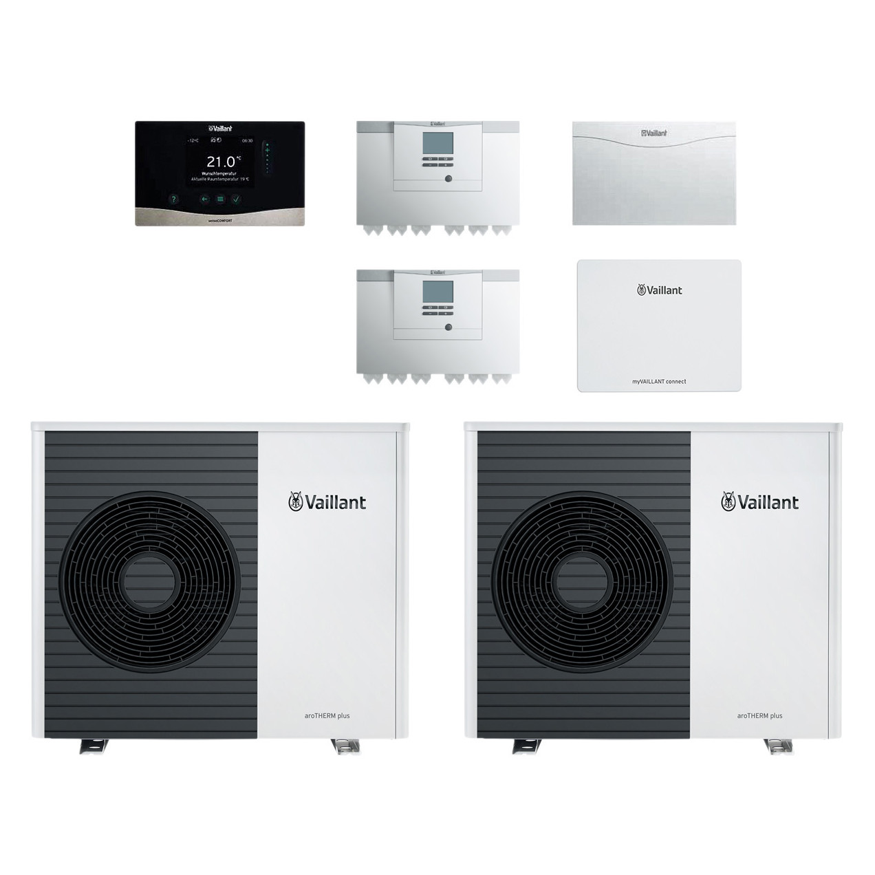Vaillant Paket aRothERM plus 2er Kaskade VWL 75-6 A S2 Luft-Wasser-Wärmepumpe 8000029030