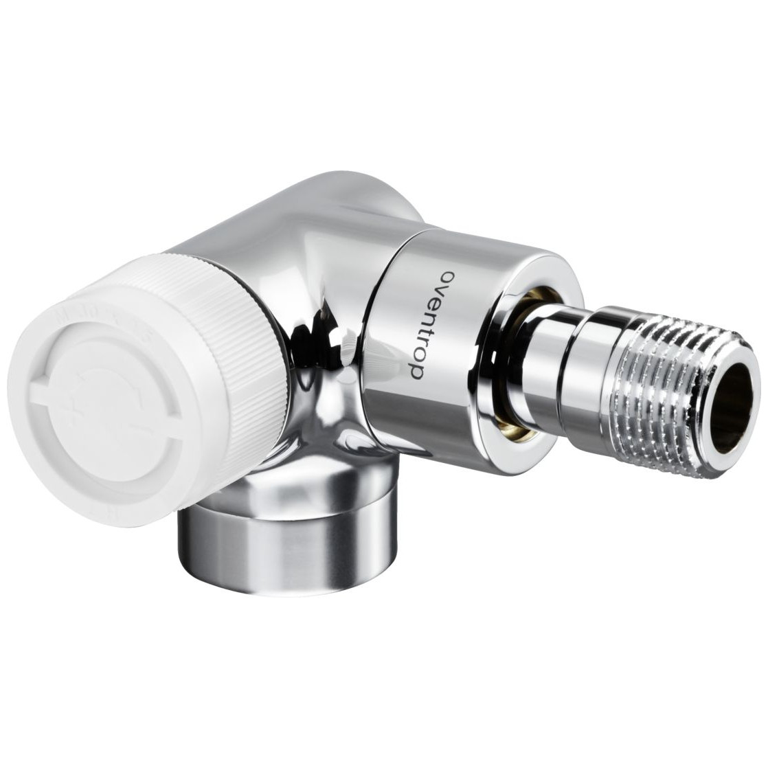 Oventrop Thermostatventil E Winkel Eckventil DN15 1/2 Zoll chrom Linksanschluss M30x1.5 1163452