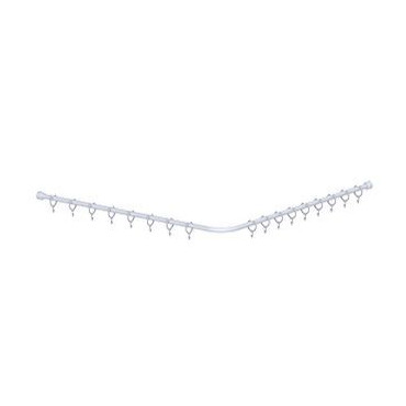 Normbau Duschvorhangstange Cavere 738209 L-Form 900x900 Weiss auf Mass kürzbar 7382090092
