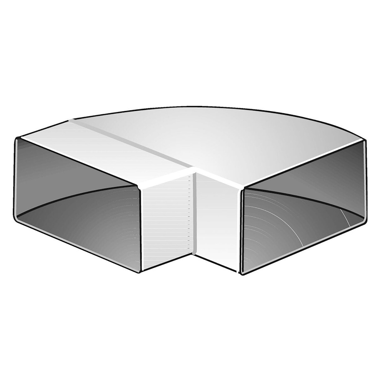Helios Flachkanalbogen FLB 100 H 110x55mm waagerecht Kunststoff weiß 90 Grad 60701