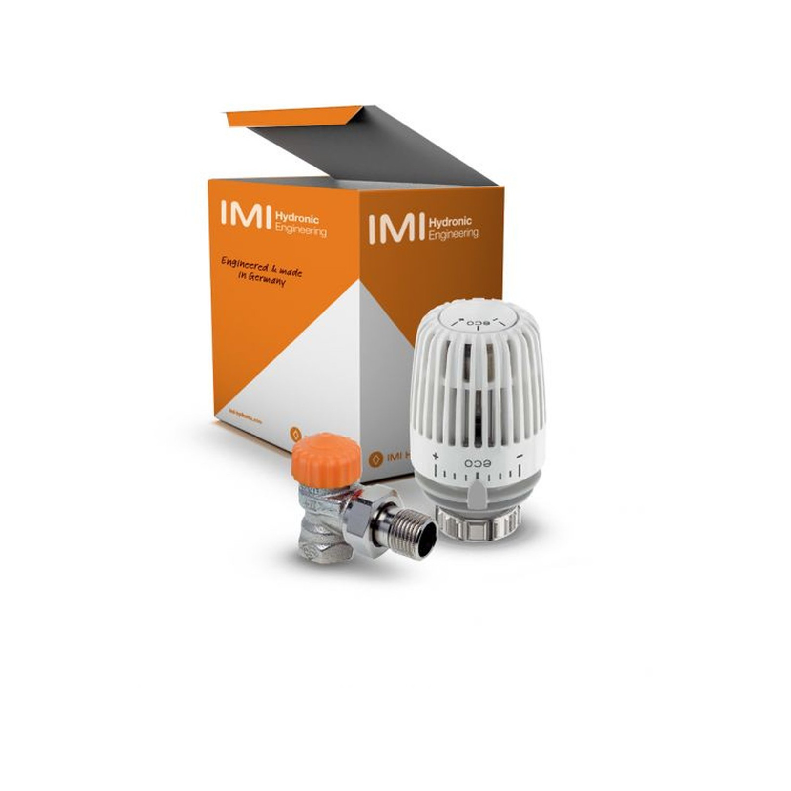 IMI Heimeier Set Eclipse Thermostatkopf K Eco 1-2 Zoll Eckform automatische Durchflussregelung 9696-26.800