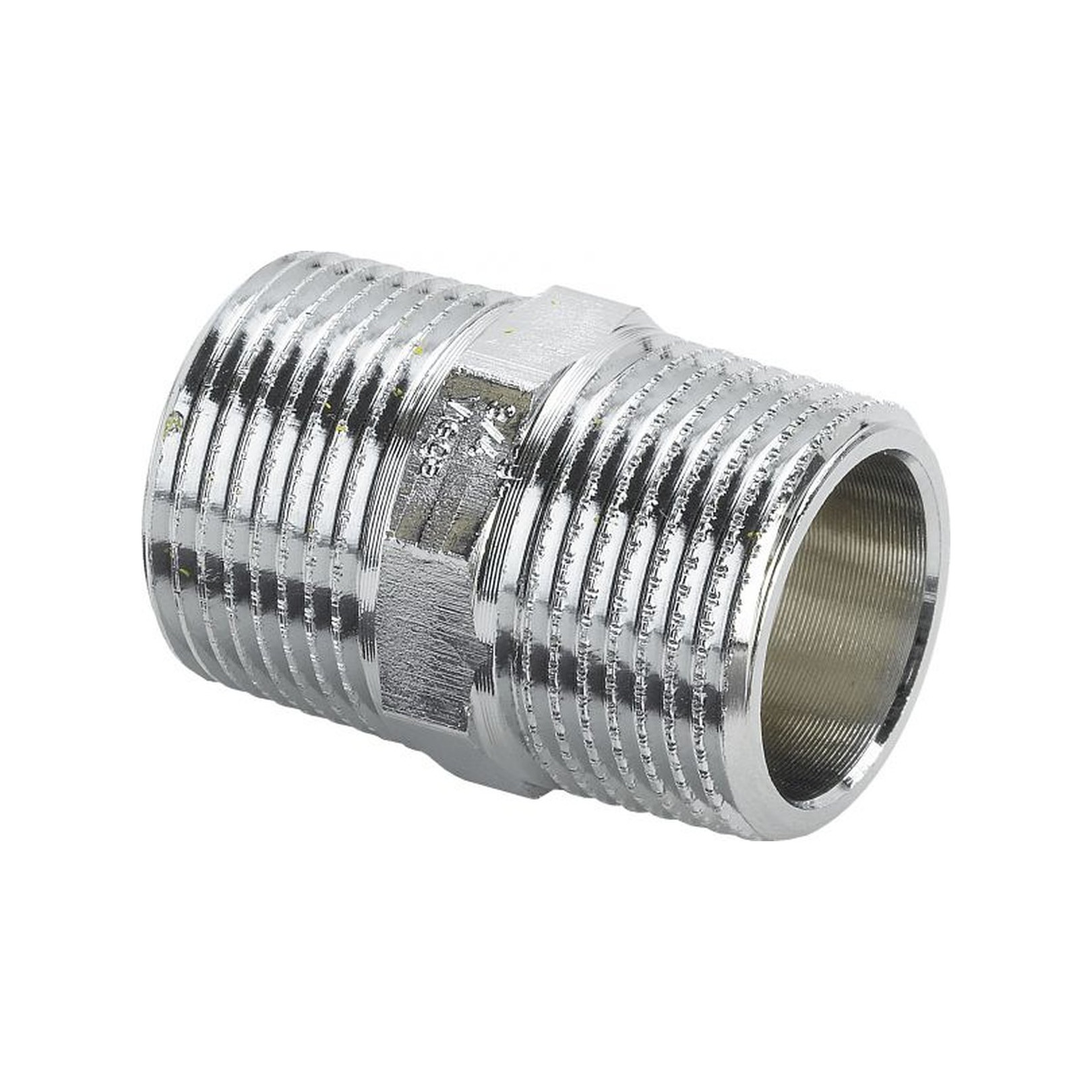 Viega Doppelnippel R 3/8 Rotguss verchromt Mehrkant 447892