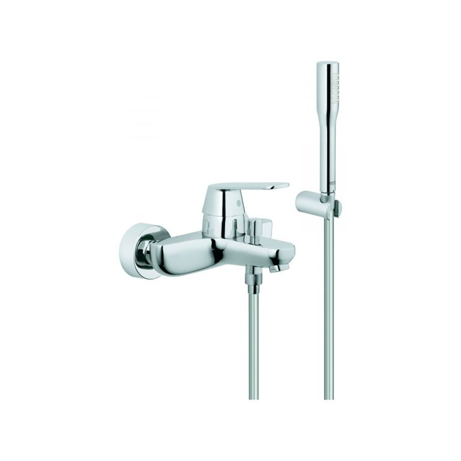 GROHE Einhand-Wannenbatterie Eurosmart C 32832000 Wandmontage Brausegarnitur SilkMove Chrom