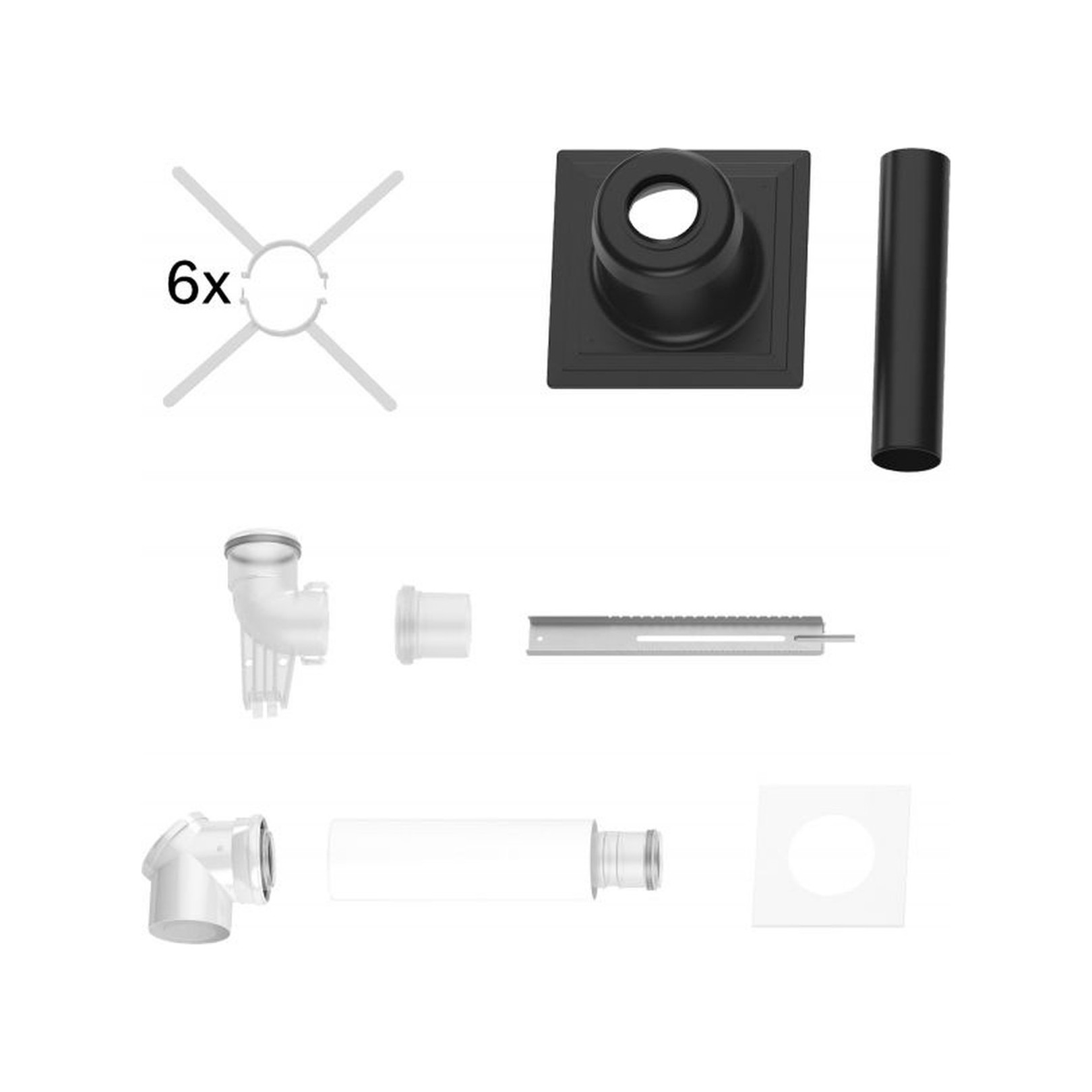 Bosch Abgaszubehör FC-Set80-C93x Grundbausatz 80/125 Kunststoff Schacht oben 7738112544