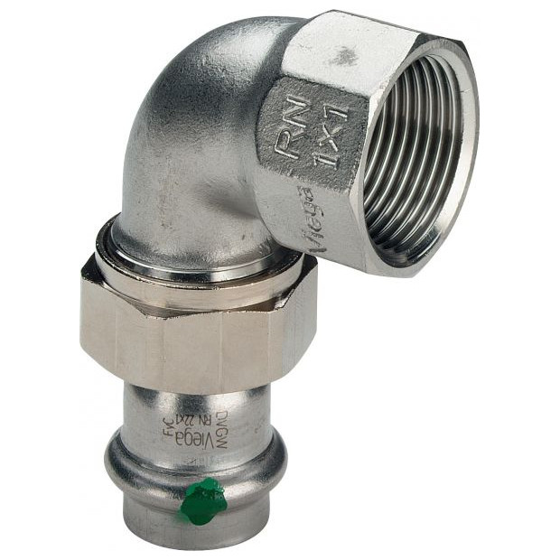 Viega Winkelverschraubung Sanpress Inox 2355 18x3-4 IG flachdichtend Edelstahl Pressfitting 437312