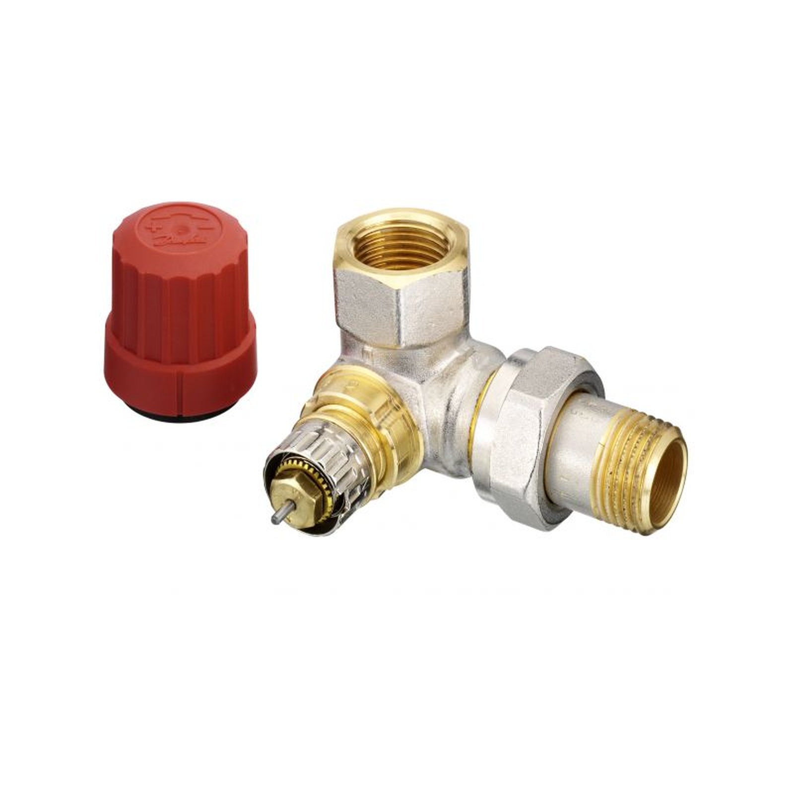 Danfoss Thermostatventil RA-N 15 Winkeleck rechts R 1/2 Voreinstellung Messing vernickelt 013G0233