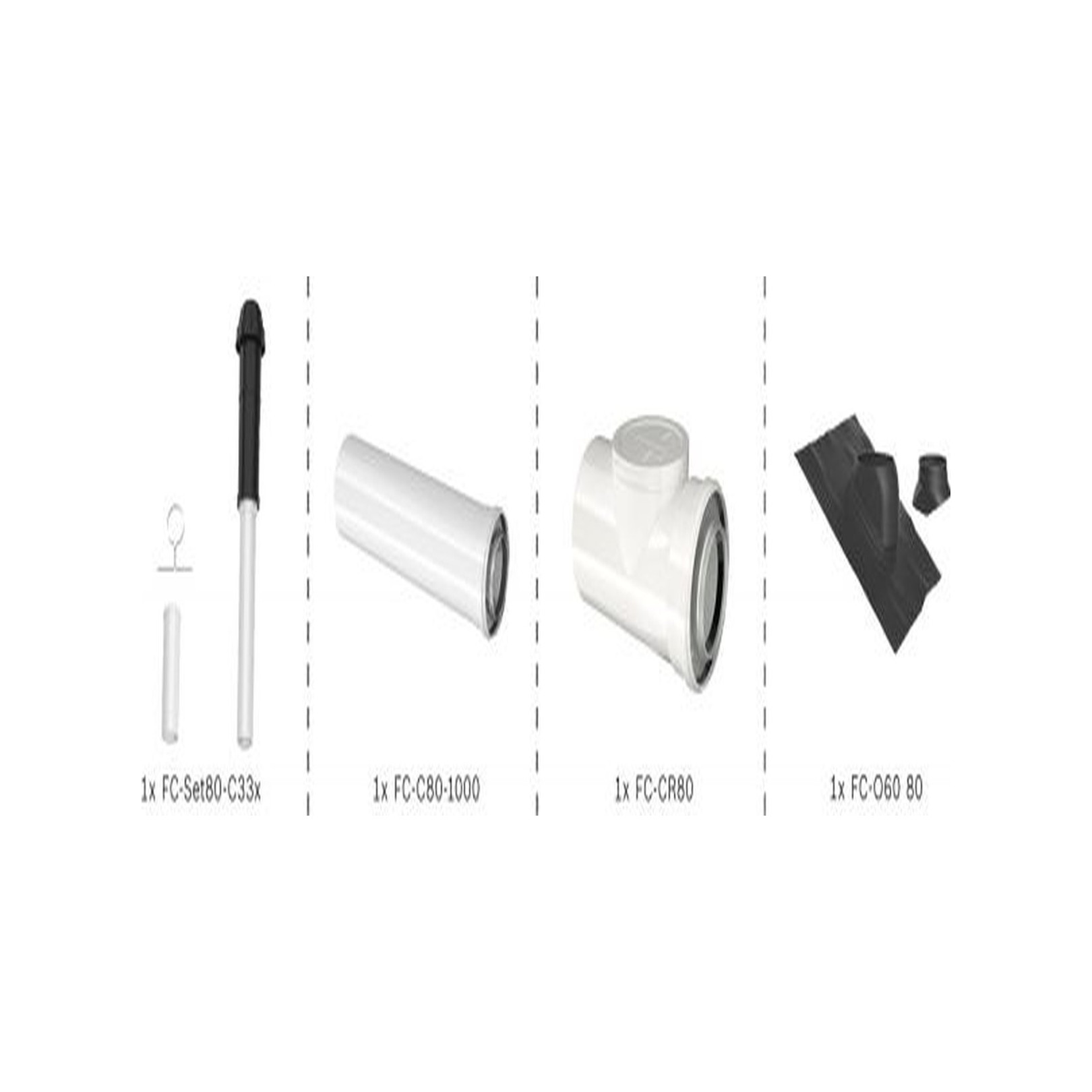 Bosch Abgas-Standardpaket BOPA FC09 Dachdurchgang 80-125 schwarz RLU 7739617760