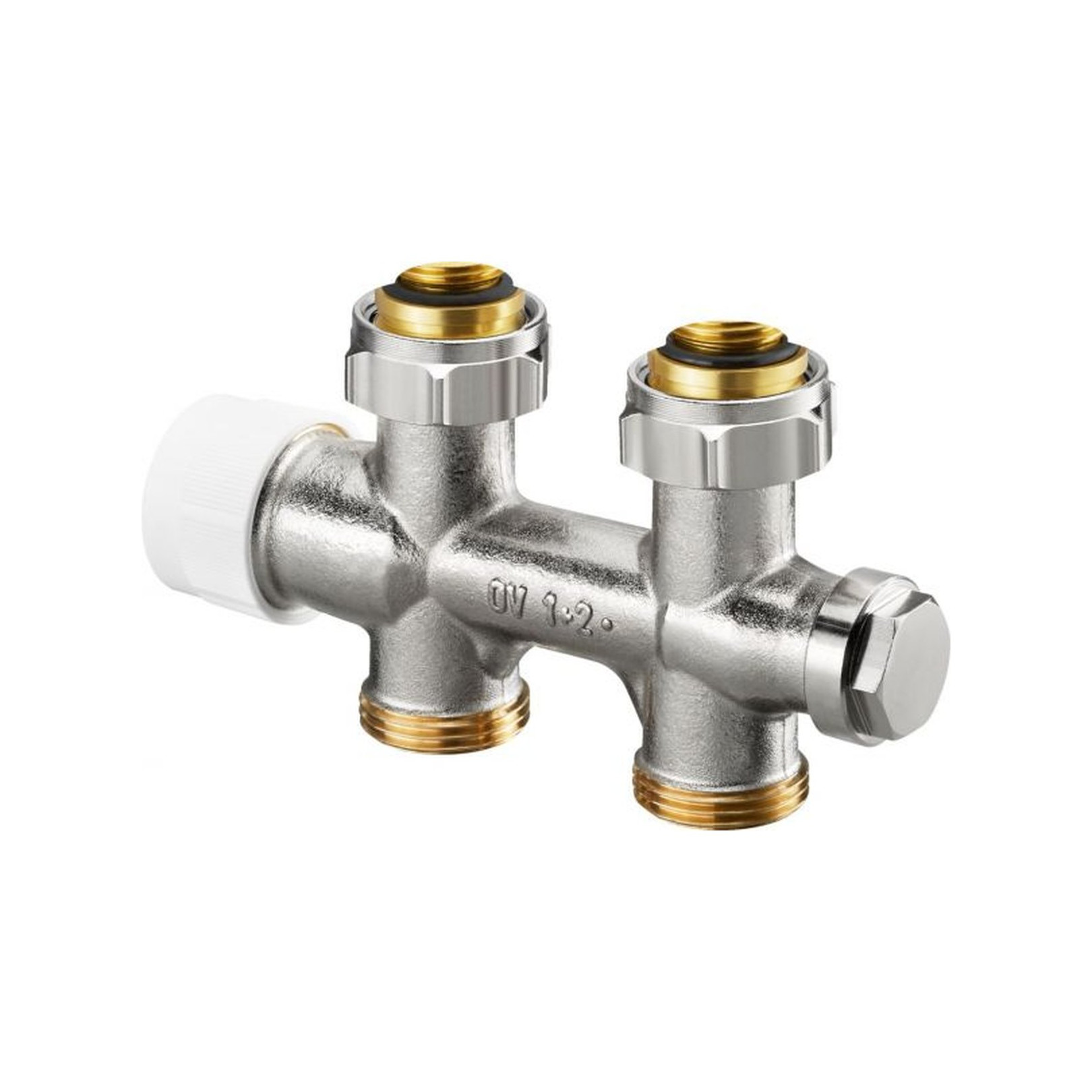 Oventrop Anschlussarmatur Multiblock T 1/2 AGx3/4 AG Messing Durchgangsform Ein Zweirohrsystem 1184033