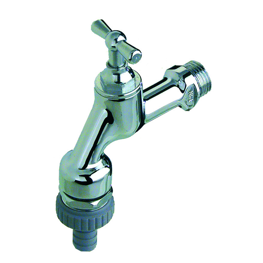 Aalberts Auslaufventil SEPP KOMBI 8001 DN15 Messing verchromt Knebelgriff Rückflussverhinderer 0006002