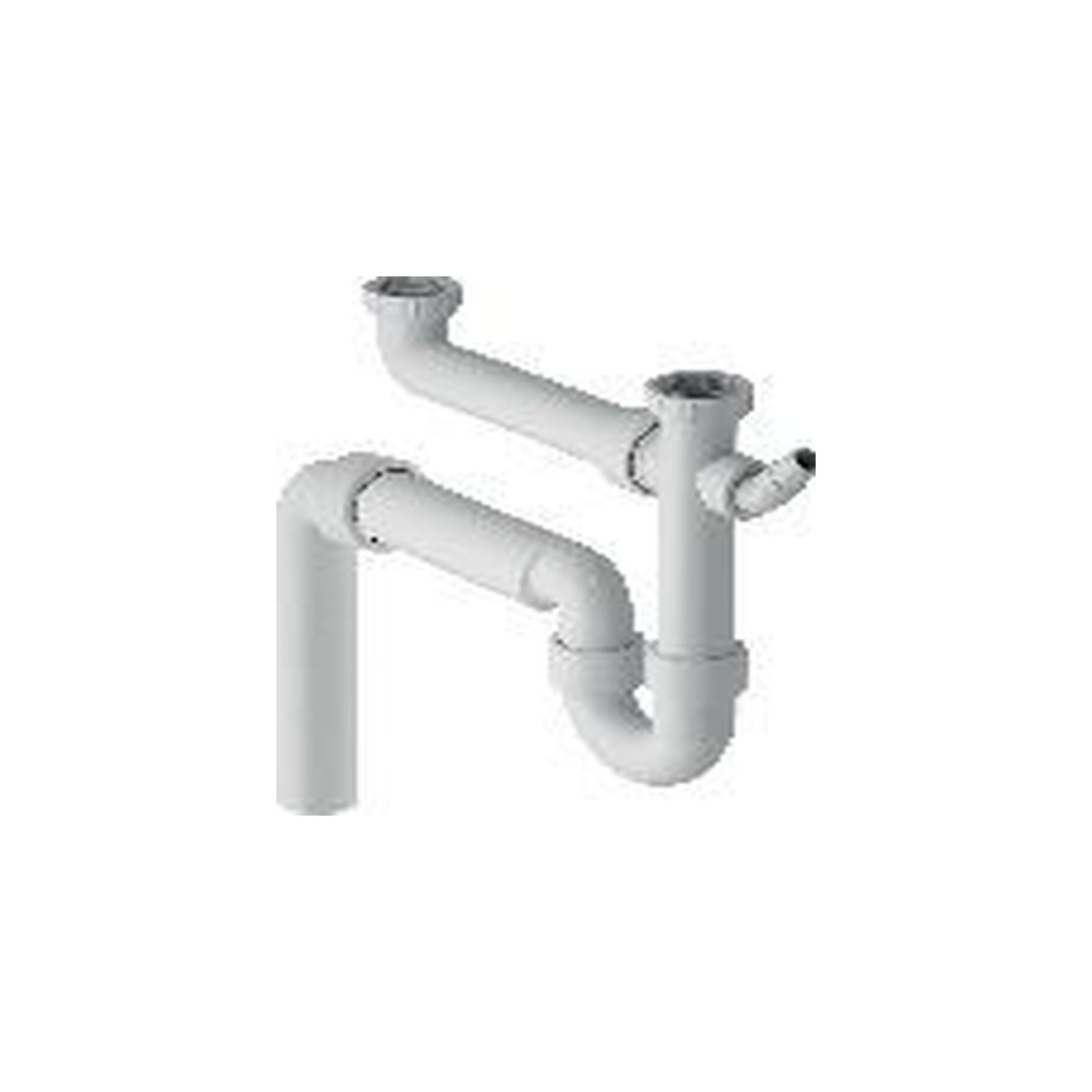 Geberit Rohrbogengeruchsverschluss 2 Spülbecken vertikal d50 Winkelschlauchtülle PP weiß 152553111