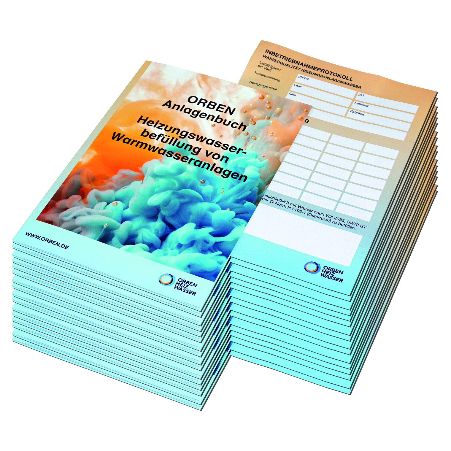 ORBEN Heizungswasseraufbereitung DOKU-SET 100 St Anlagenbuch Aufkleber VDI 2035 90090027