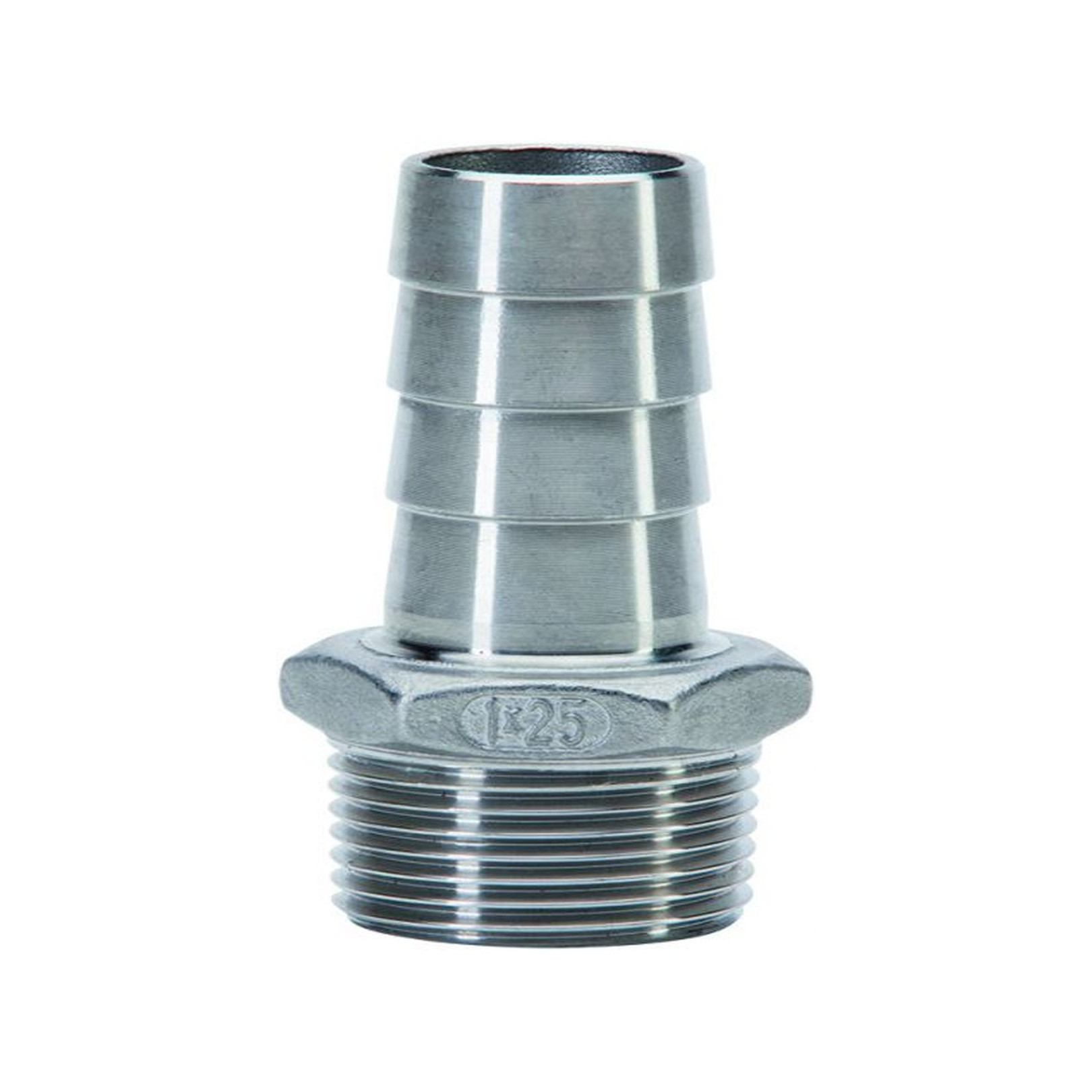 Gebo Edelstahl-Gewindefitting 315 6-kant Schlauchtülle 1 1/2 Zoll 40 mm 6315-11240