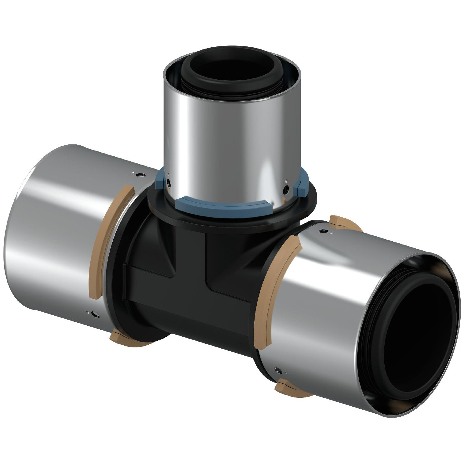 Uponor Verbundrohr T-Stück S-Press reduziert PPSU 50-40-50 Presshülse Pressanschlag 1046400