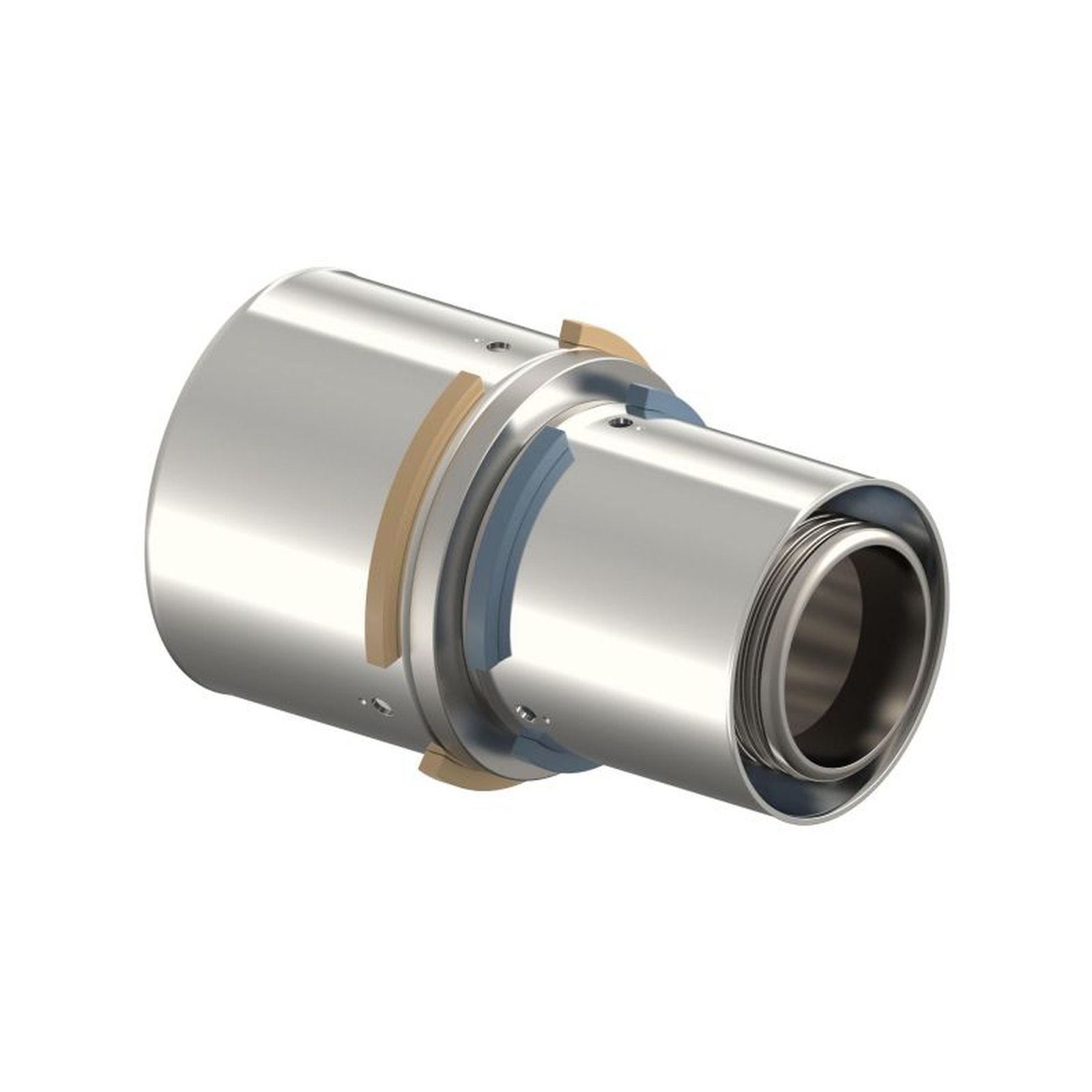 Uponor S-Press Kupplung reduziert 50x40 mm Messing verzinnt Pressmuffe DVGW 1046934 Uponor S-Press Kupplung reduziert 40mm 32mm Pressmuffe PPSU Messing Edelstahlpresshülse DVGW 1046931