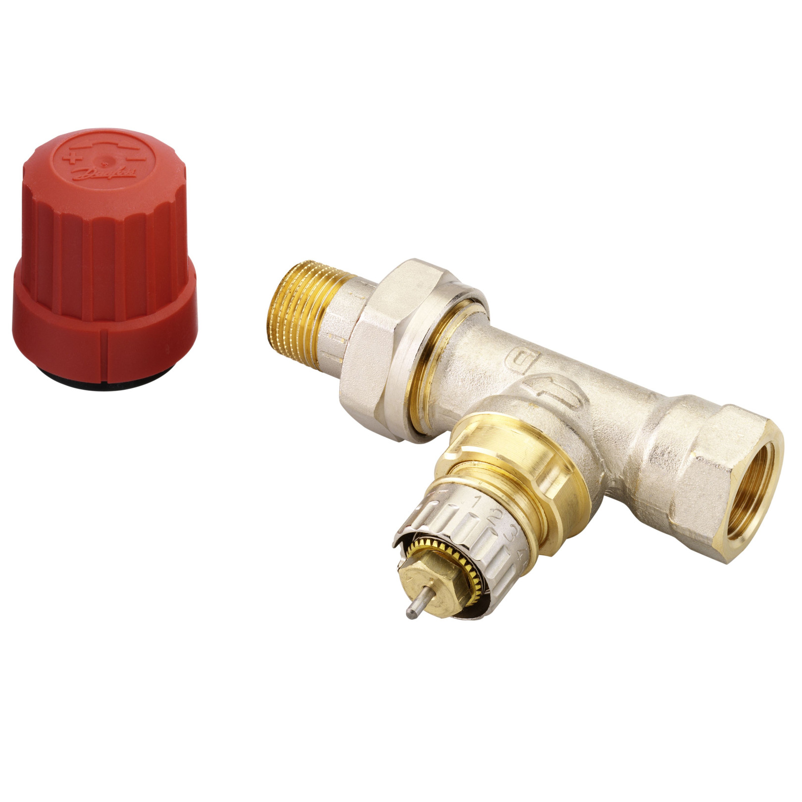 Danfoss Ventilgehäuse RA-N 10 R 3/8 Durchgangsform Voreinstellung Messing vernickelt 013G0032