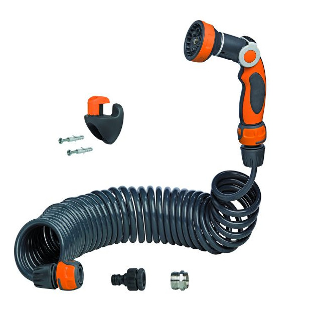 I-WATER Spiralschlauch Komplettset 72008 Wandbef 10 m Multifunktionsbrause Soft-Touch 72008