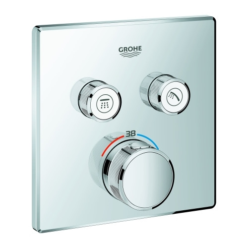 Grohe Thermostat Grohtherm SmartControl 29124 eckig 2 Absperrventile chrom 29124000