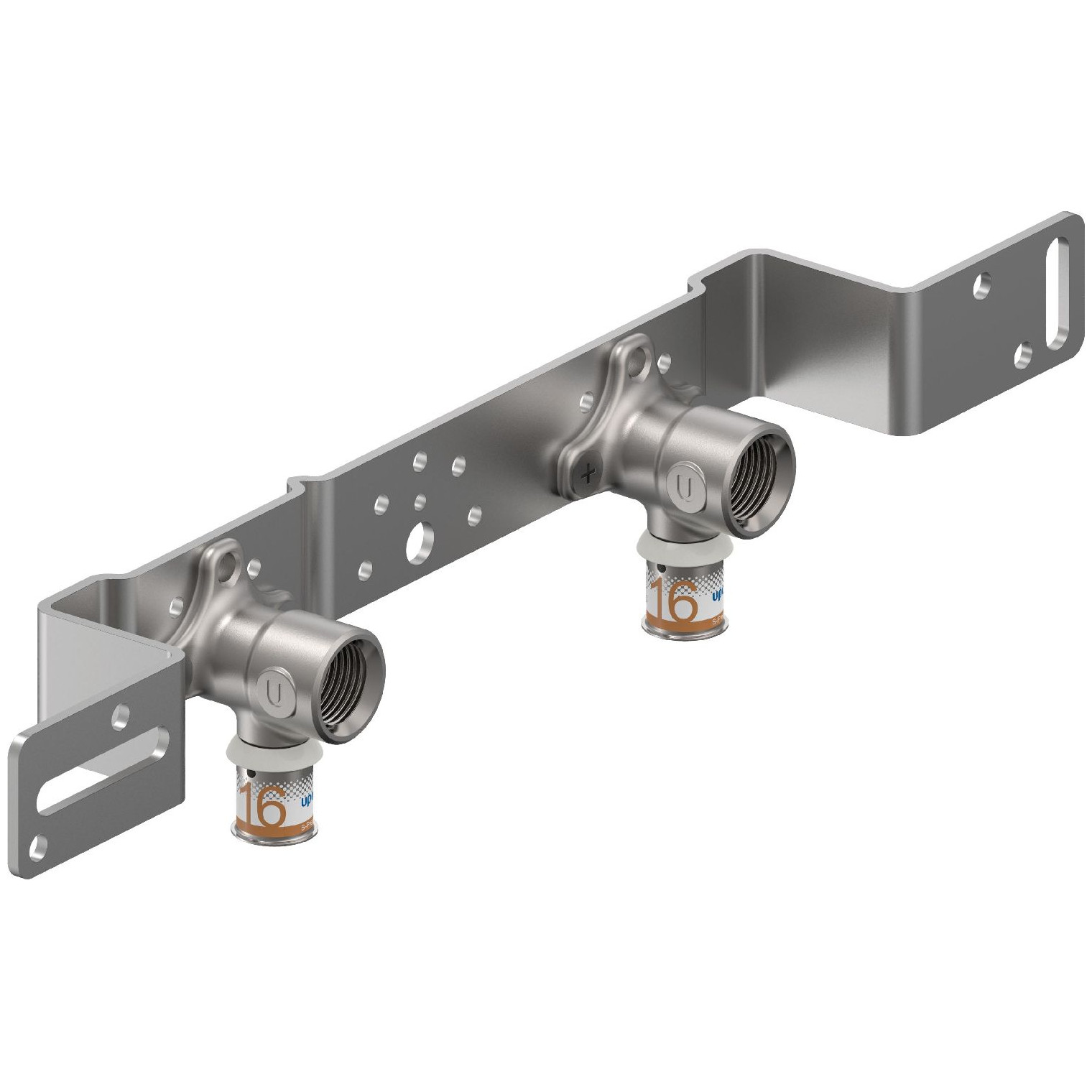 Uponor S-Press PLUS Montageeinheit 16mm DN15 1/2 IG PPSU Messing Edelstahl Sichtfenster 1070662
