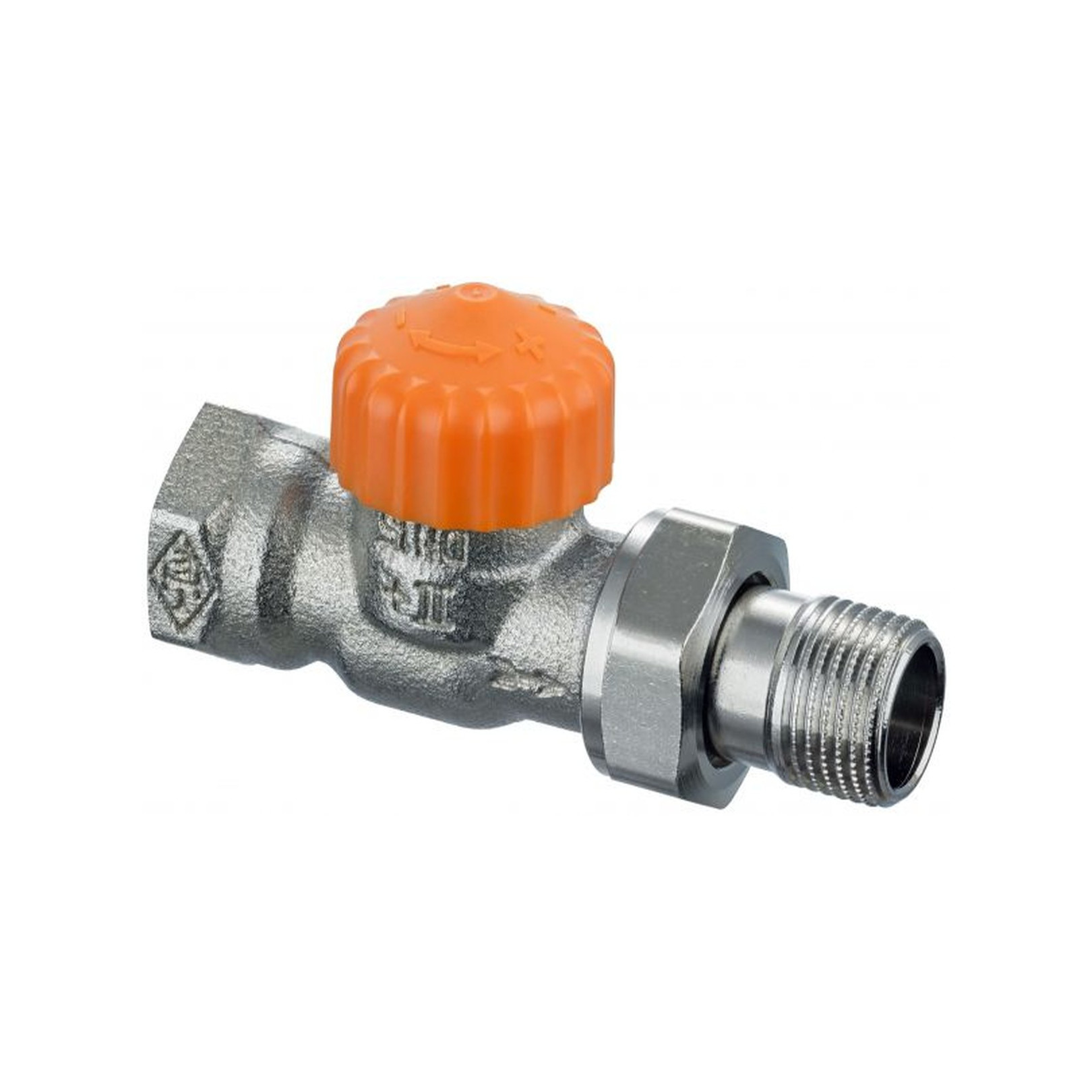 Heimeier Thermostatventil Eclipse DN20 3/4 Durchgangsform automatische Durchflussregelung Rotguss vernickelt 3932-03.000