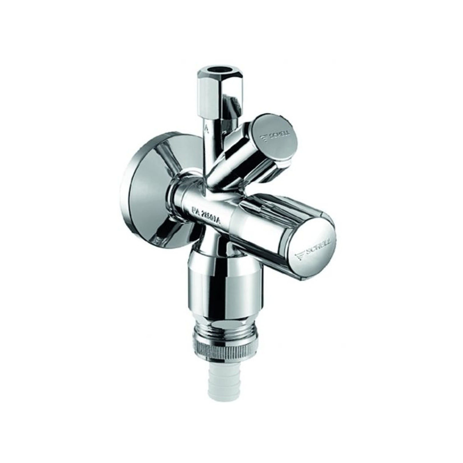 SCHELL Kombi-Eckventil Comfort G1/2 DN15 Chrom Rückflussverhinderer Schubrosette selbstdichtend 035490699