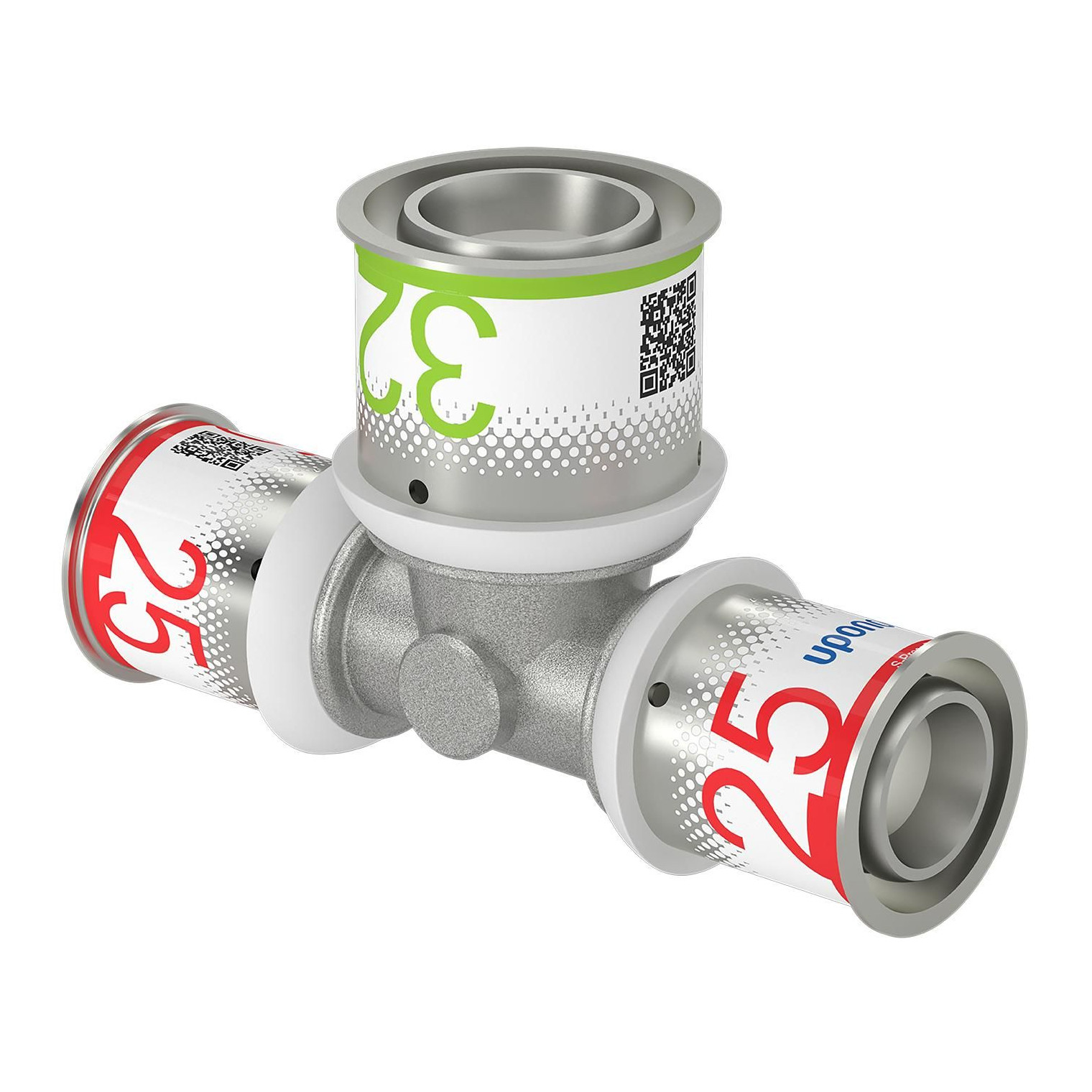 Uponor T-Stück S-Press PLUS reduziert 25x32x25 mm Edelstahlpresshülse DVGW 1070579
