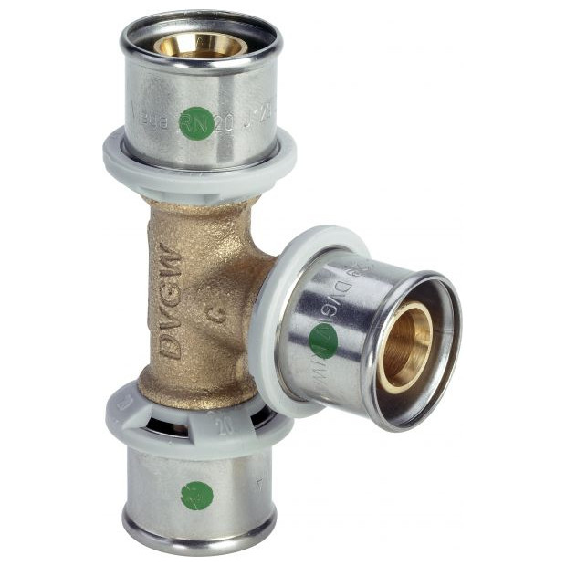 Viega Rotguss-T-Stück SANFIX-P 2118 Pressfitting 63x40x63mm Rotguss SC-Contur 566913