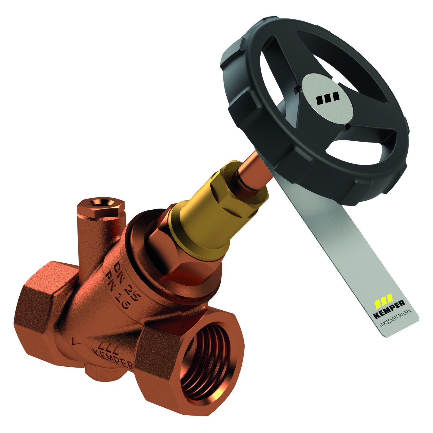 Kemper WESER Freistrom-Absperrventil Figur 190 02 DN32 IG Entleerstopfen RG 1900203200
