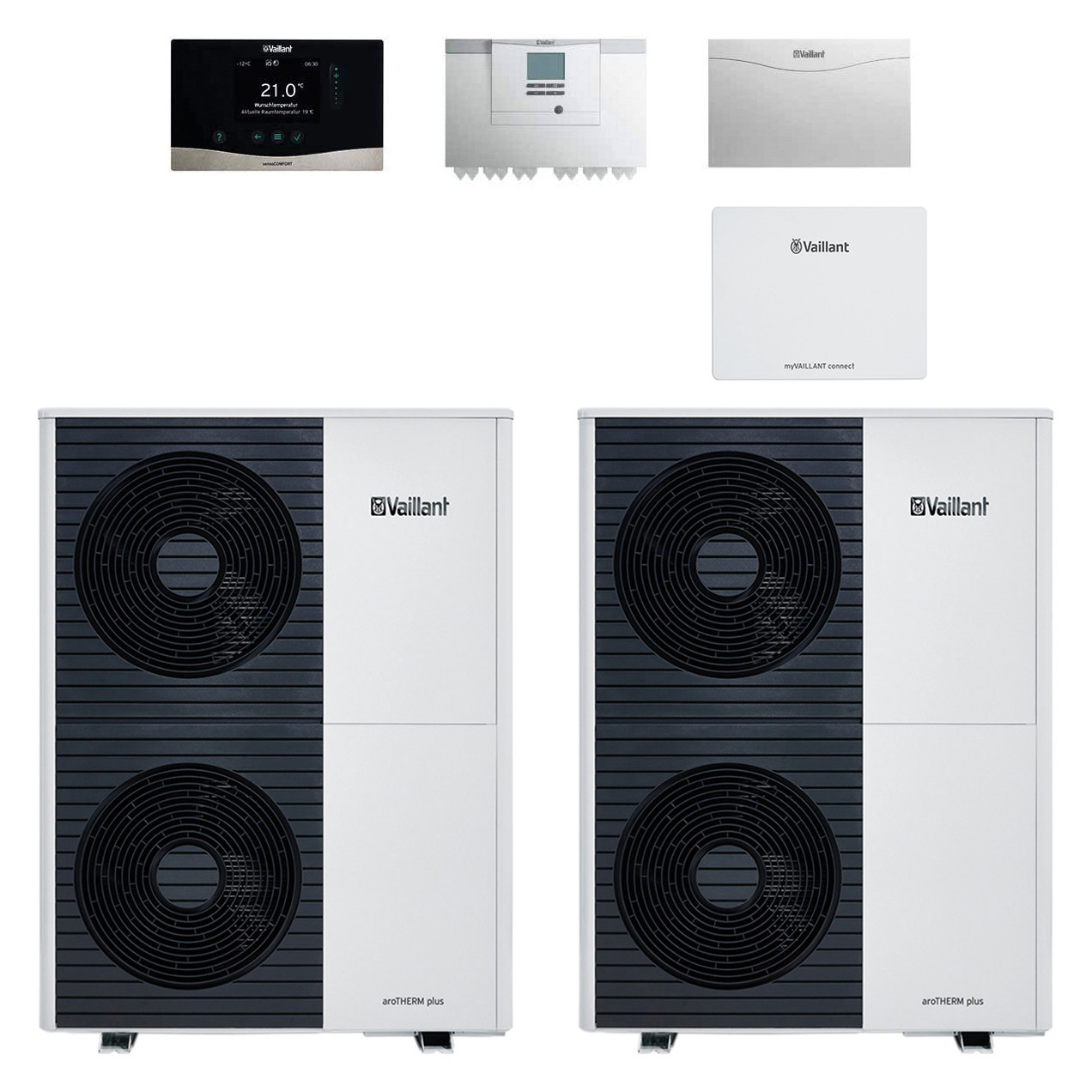 Vaillant aRothERM plus 2er Kaskade VWL 125/6 A S2 Luft-Wasser-Wärmepumpe Paket 8000029052