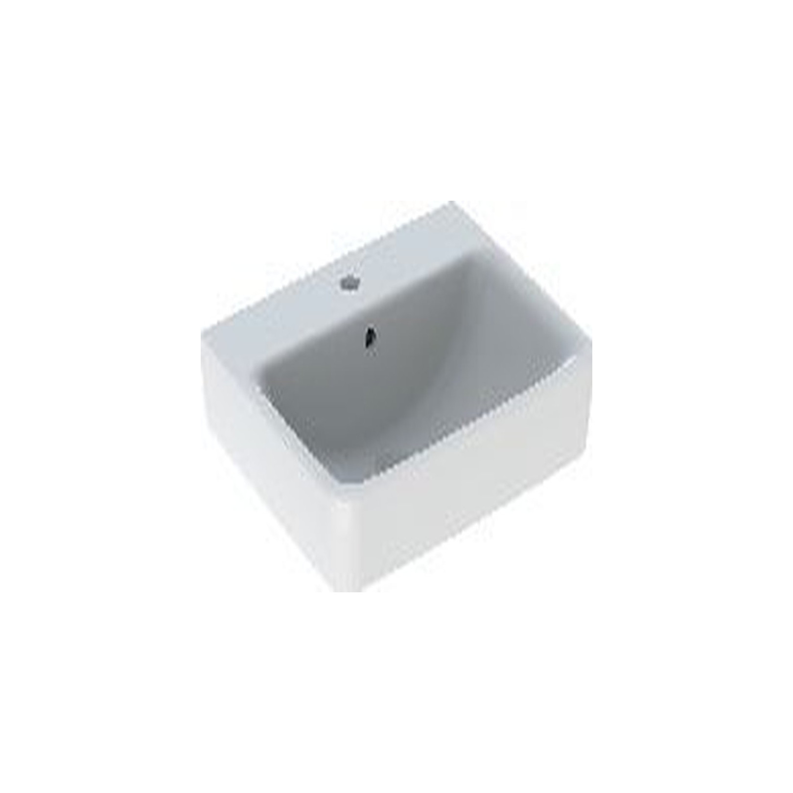 Geberit Waschtisch Renova Plan 55x44cm mittig Hahnloch Überlauf weiß Sanitärkeramik 501632001
