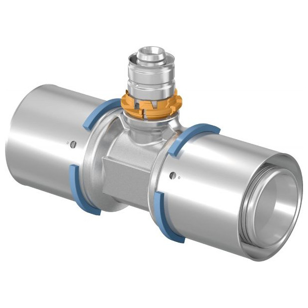 Uponor Verbundrohr Fitting S-Press T-Stück reduziert 40-32-32 Presshülse Messing 1046919