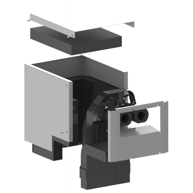 BOSCH Zubehoer Luftwaermepumpe AHBA1 Abdeckhaube Bodenanschluss GEG-Daemmung silber 8738214736