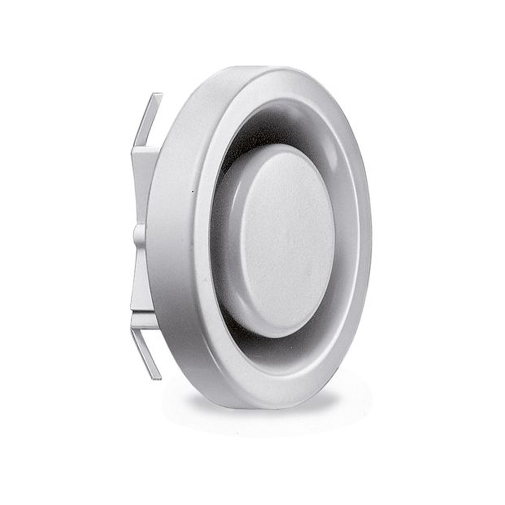 Helios Metall-Tellerventil MTVA 100 Abluftventil 100 mm Klemmfederhalterung Stahlblech weiß 08869