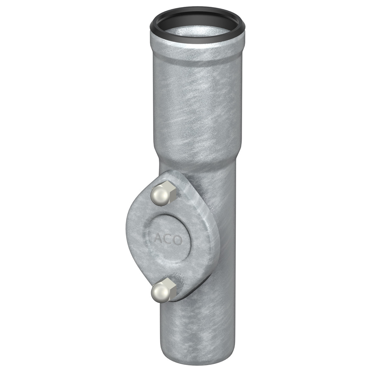 ACO Passavant Regenstandrohr GM-X DN100 1000mm geschlossen Reinigungsdeckel Steckmuffe feuerverzinkt Innenbeschichtung 0174.52.92
